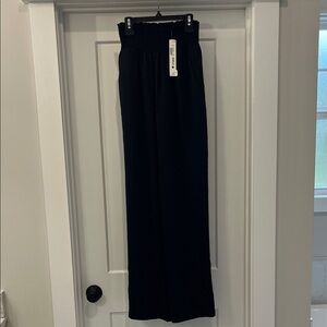 Aqua Black Wide-Leg Pants